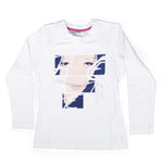 Maglia Maniche Lunghe Caldo Con Stampa Cotone Blu-Panna Bambina  SARABANDA F732 - SARABANDA - LuxuryKids