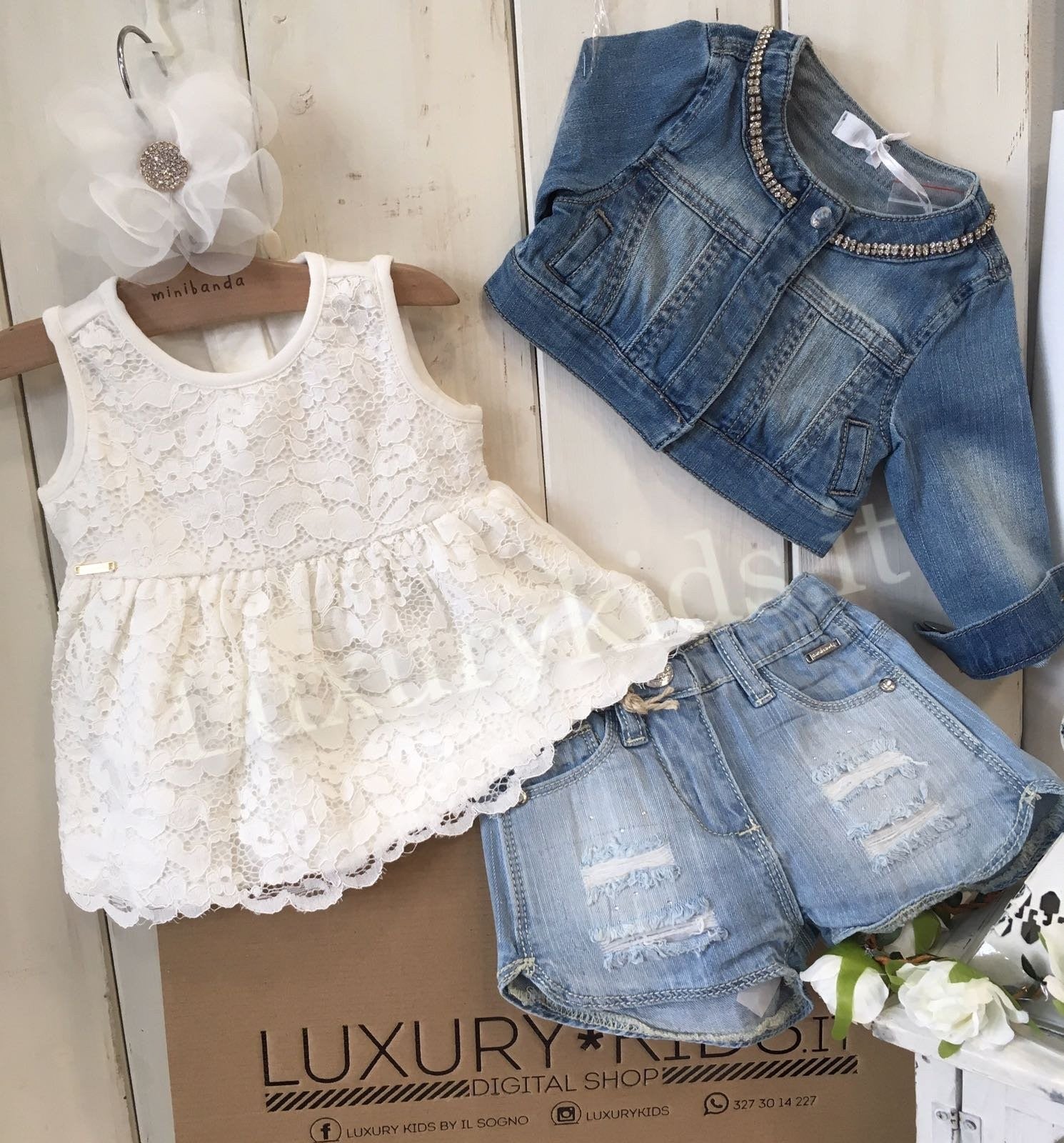 Maglia Smanicata Pizzo Panna Bambina Sarabanda U565 - SARABANDA - LuxuryKids