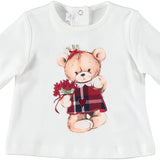 Maglietta Con Orsetto Panna In Caldo Cotone Neonata Minibanda K737 - MINIBANDA - LuxuryKids