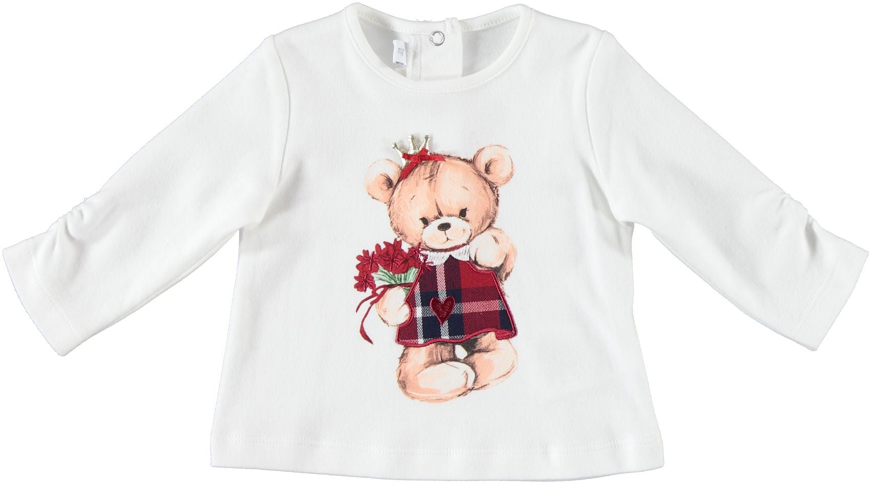 Maglietta Con Orsetto Panna In Caldo Cotone Neonata Minibanda K737 - MINIBANDA - LuxuryKids
