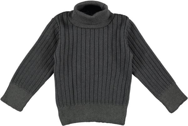 Maglioncino Collo Alto Misto Lana Marrone e Verde Bambino Manuell&Frank MF4133B - MANUELL&FRANK - LuxuryKids