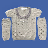 Maglioncino in Caldo Cotone Grigio a Pois con Manicotti Bambina Fracomina FM12FWB658 - FRACOMINA - LuxuryKids