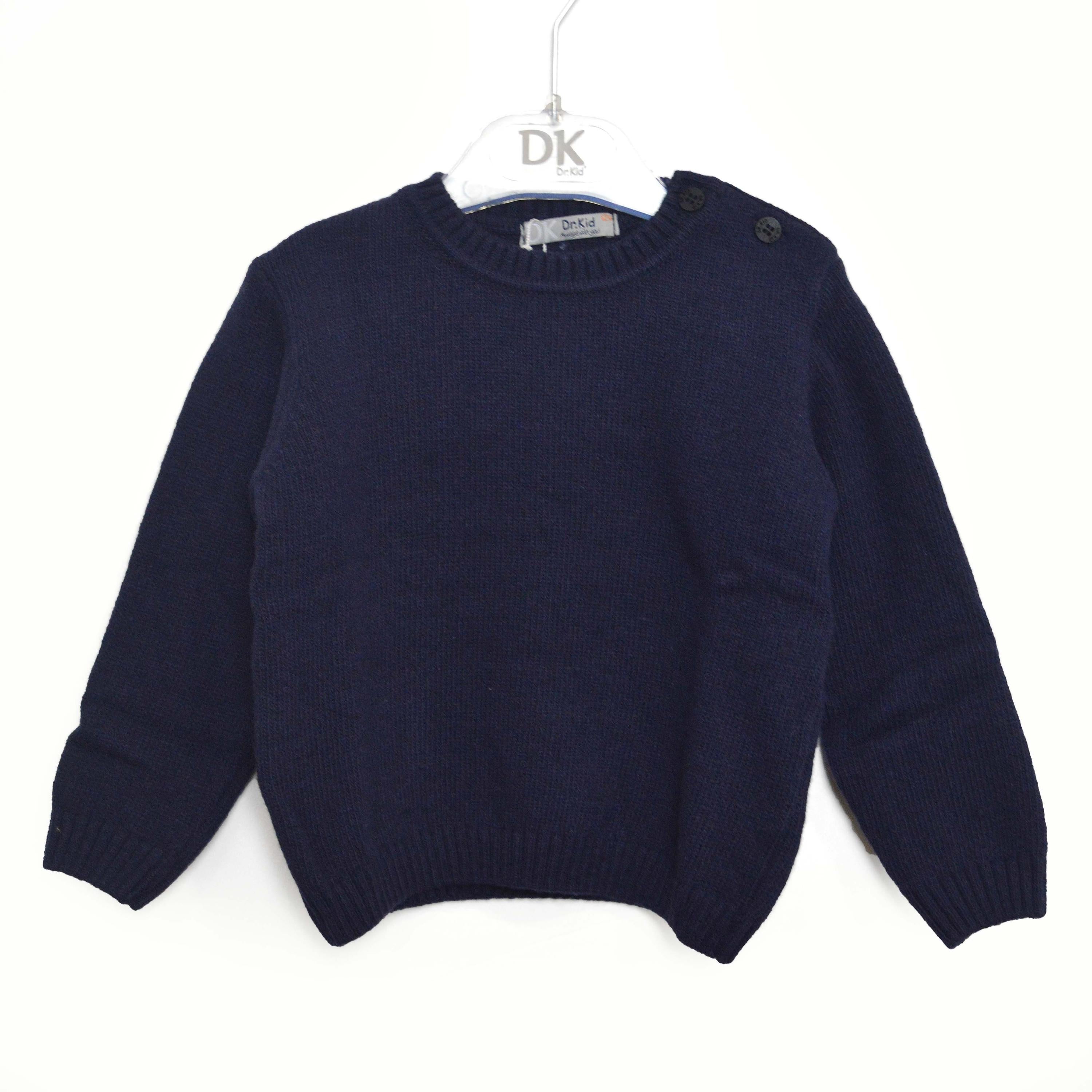 Maglioncino in Lana Blu in Tinta Unita Per Bambino Dr.Kids 013 - DR.KID - LuxuryKids