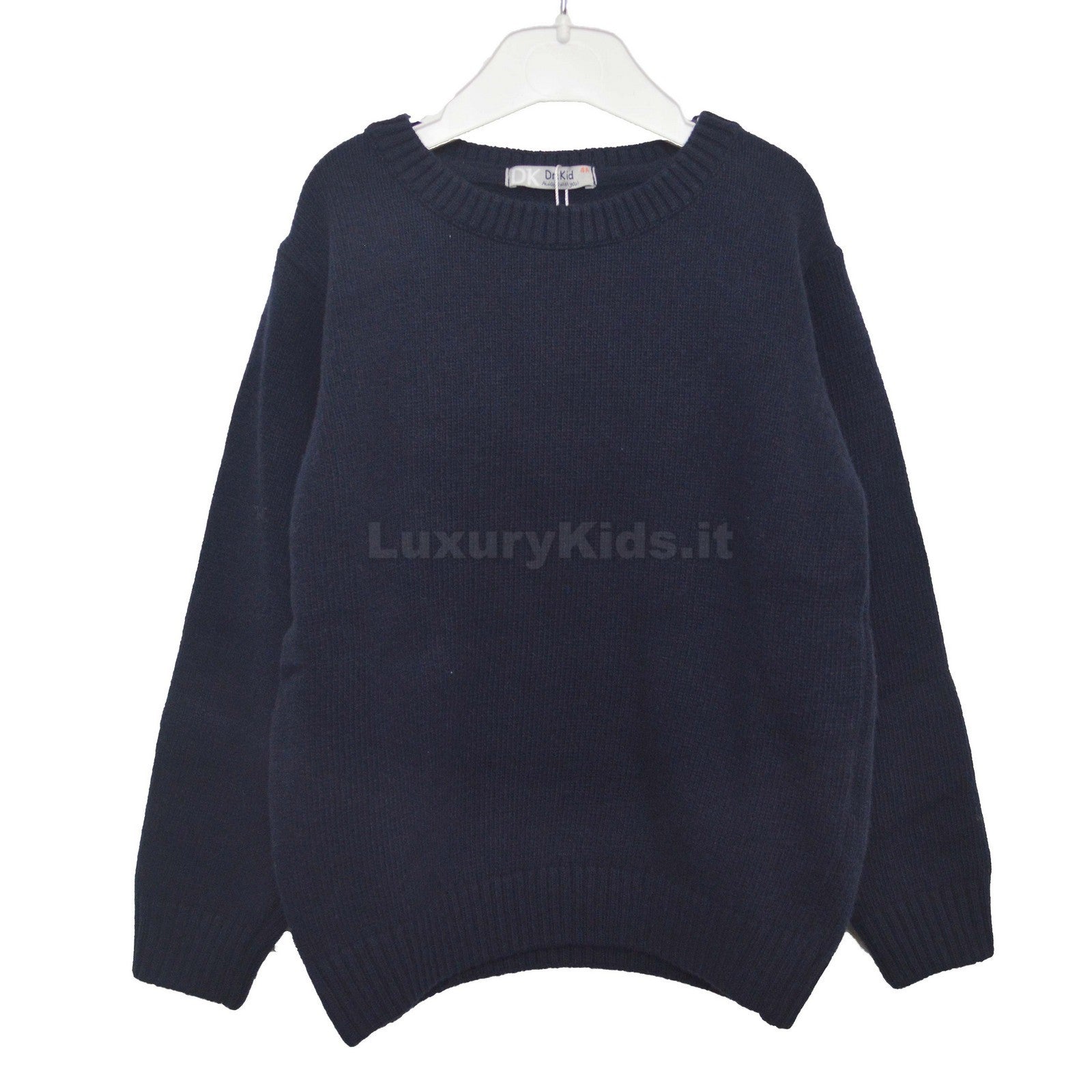 Maglioncino in Lana Blu in Tinta Unita Per Bambino Dr.Kids 015 - DR.KID - LuxuryKids
