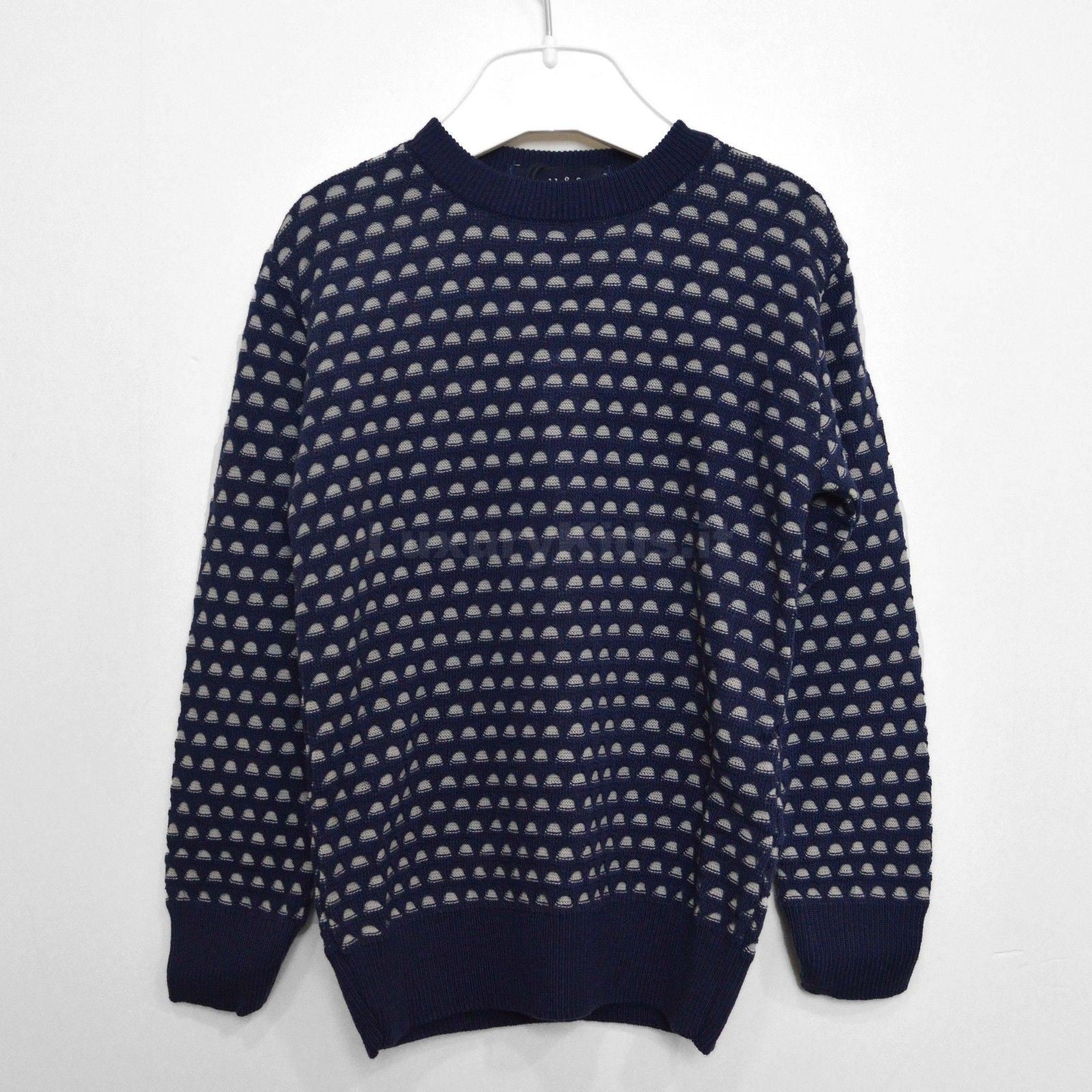 Maglioncino in Misto Lana Blu con Fantasia Ricamata Per Bambino Manuell&Frank MF4018B - MANUELL&FRANK - LuxuryKids