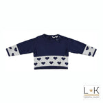 Maglioncino in Misto Lana Blu-Grigio Bambina Sarabanda R069 - SARABANDA - LuxuryKids