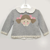 Maglioncino in Misto Lana Grigio con Finta Camicia Per Neonata Dr.Kids 330 - DR.KID - LuxuryKids
