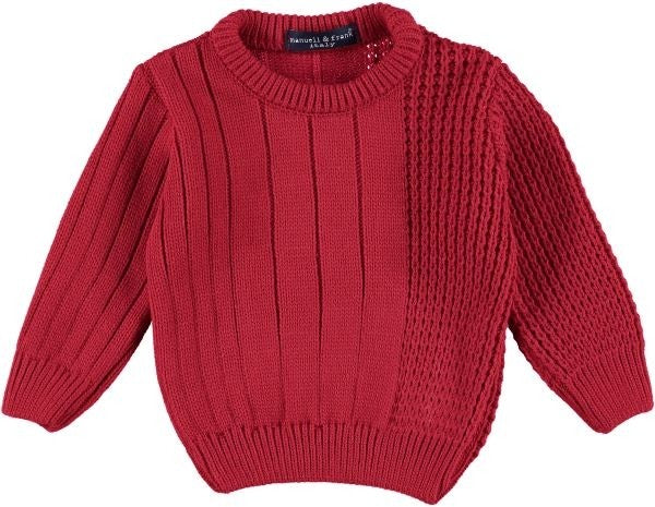 Maglioncino Misto Lana Rosso Ragazzo Manuell&Frank MF4146B - MANUELL&FRANK - LuxuryKids