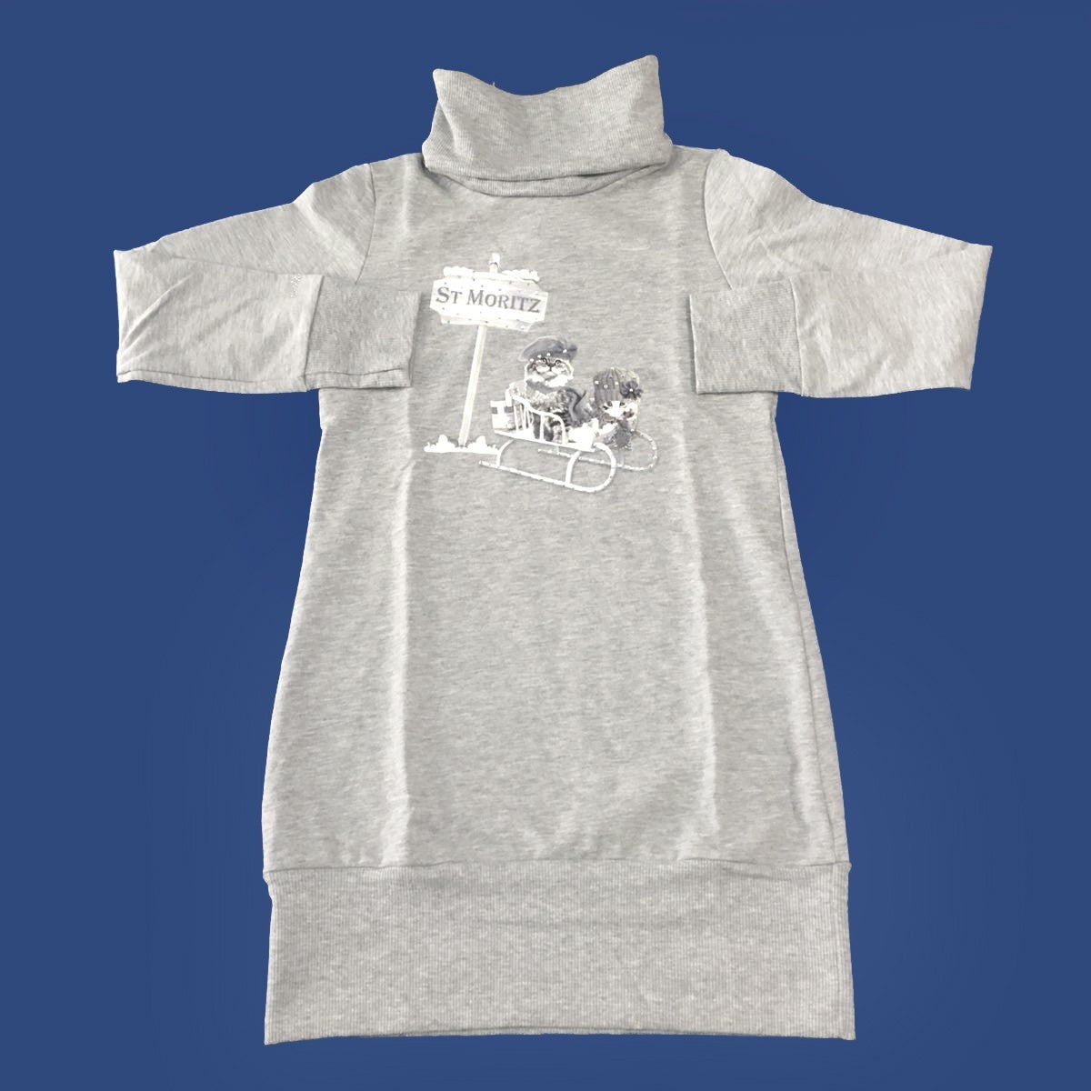 Maxi Abito Con Collo Alto Grigio Bambina One Love 254E210 - ONE LOVE - LuxuryKids