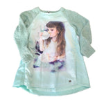 Maxi Maglia con Pelliccia e Stampa Verde Bambina Fun&Fun FNBDR7002 - FUN&FUN - LuxuryKids