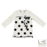 Maxi Maglia in Caldo Cotone Bianco con Stampa Bambina Sarabanda T205 - SARABANDA - LuxuryKids