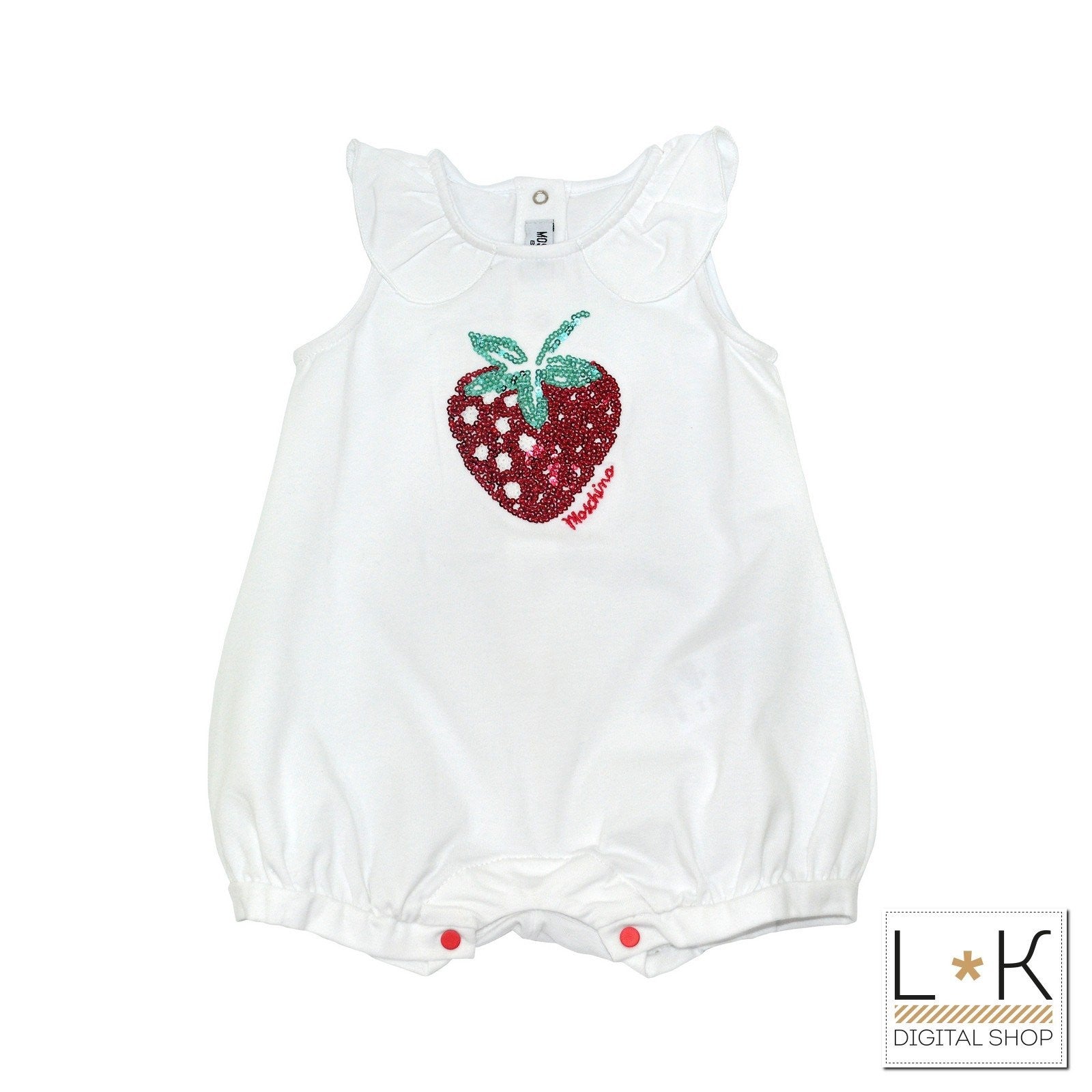 Pagliaccetto in Cotone Completo di Bavetta Neonata Moschino MDXB37 - MOSCHINO - LuxuryKids