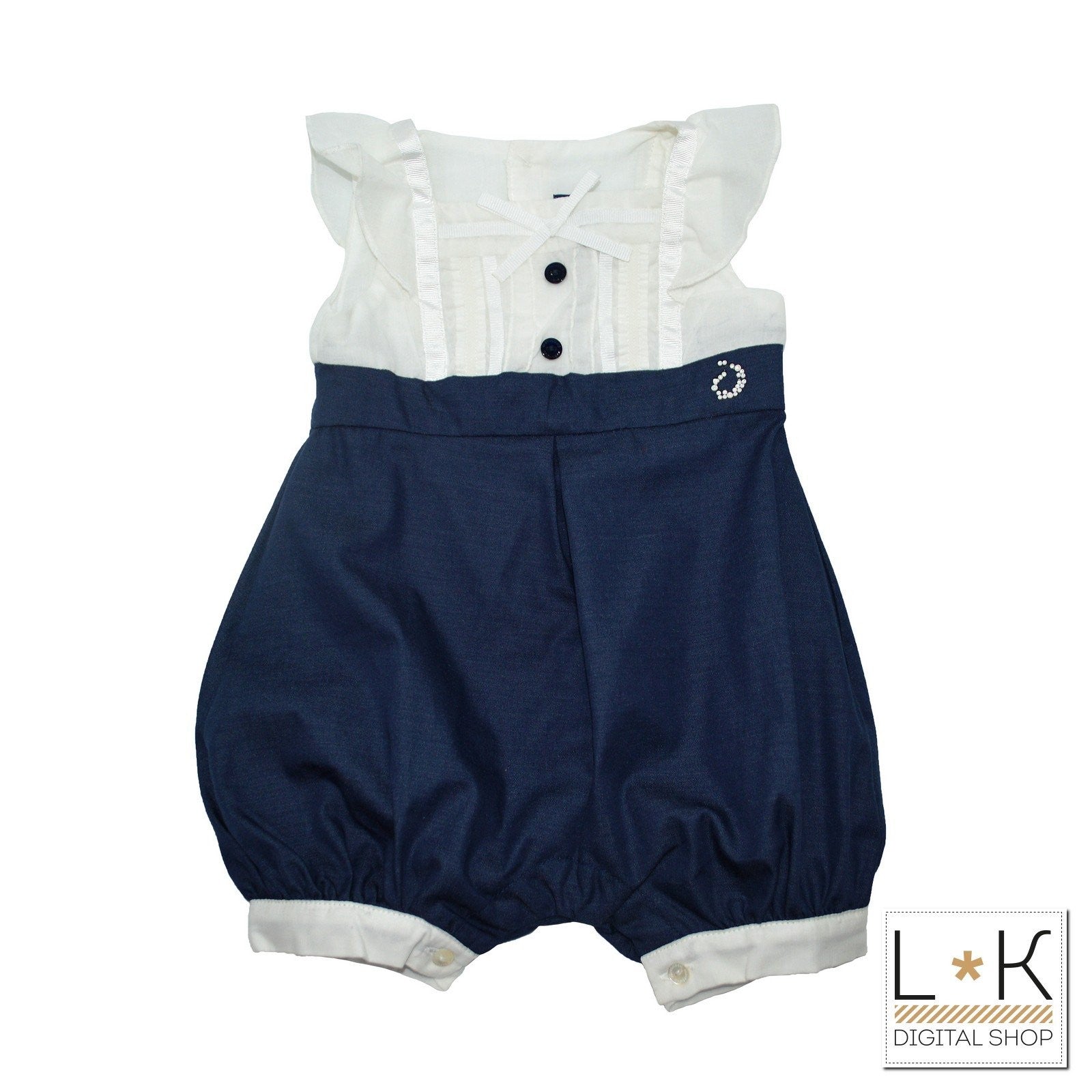Pagliaccetto in Cotone Neonata blu  PaperMoon 8PM62821 - PAPERMOON - LuxuryKids