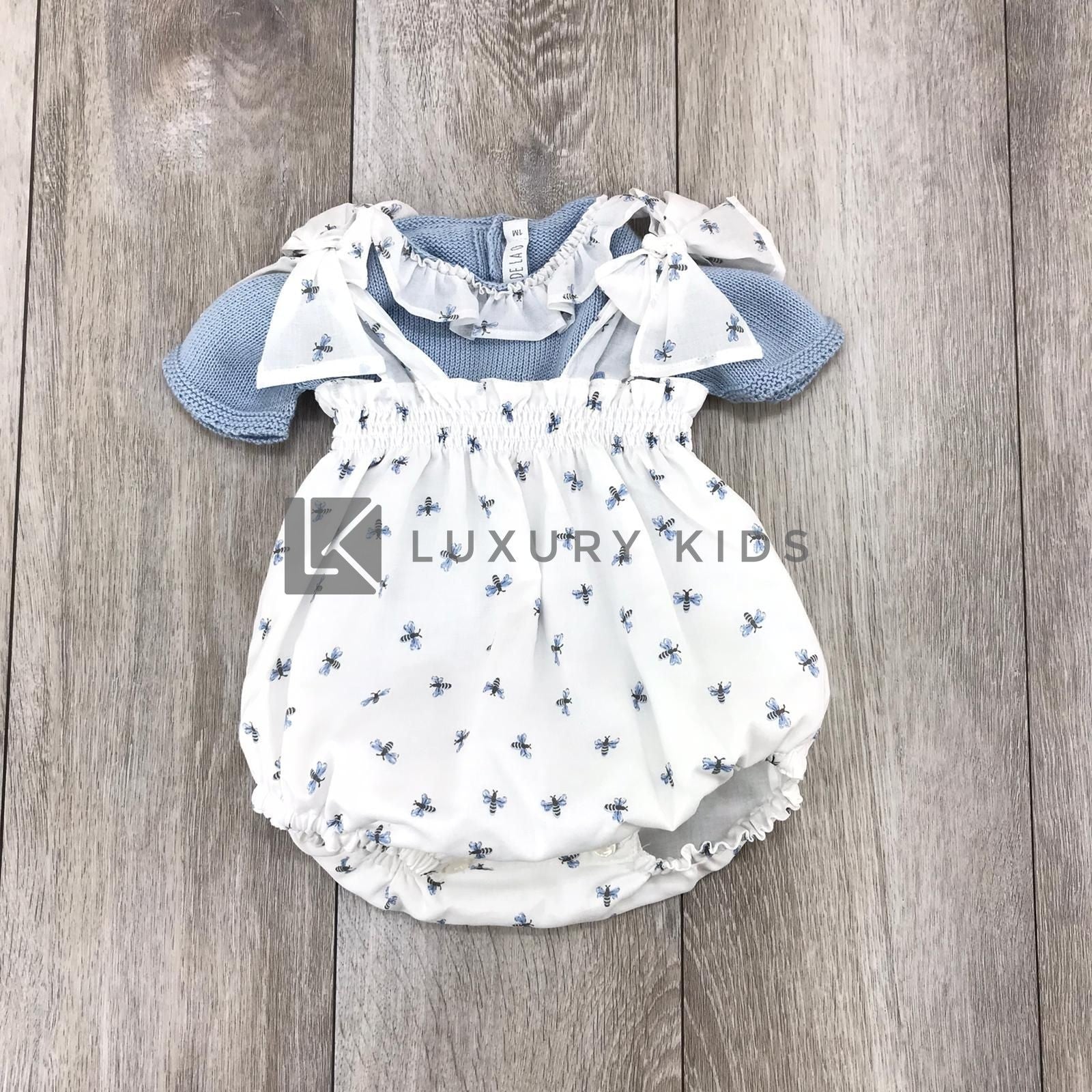 Pagliaccetto Intero Con Maglia In Filo Con Api Neonata PALOMA DE LA O MV9P22 - PALOMA DE LA O - LuxuryKids