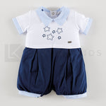Pagliaccetto Intero In Cotone Con Stelle Neonato Ninnaoh E20234P - NINNAOH - LuxuryKids