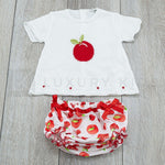 Pagliaccetto Spezzato In Cotone Bianco-Rosso Neonata Dr Kid 211 - DR.KID - LuxuryKids