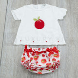 Pagliaccetto Spezzato In Cotone Bianco-Rosso Neonata Dr Kid 211 - DR.KID - LuxuryKids