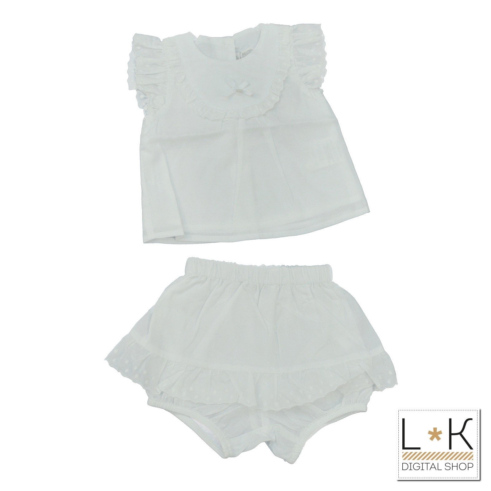 Pagliaccetto Spezzato in Cotone Neonata Bianco Patachou 2233028 - PATACHOU - LuxuryKids