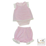 Pagliaccetto Spezzato in Filo e Cotone Neonata rosa Patachou 2233010 - PATACHOU - LuxuryKids