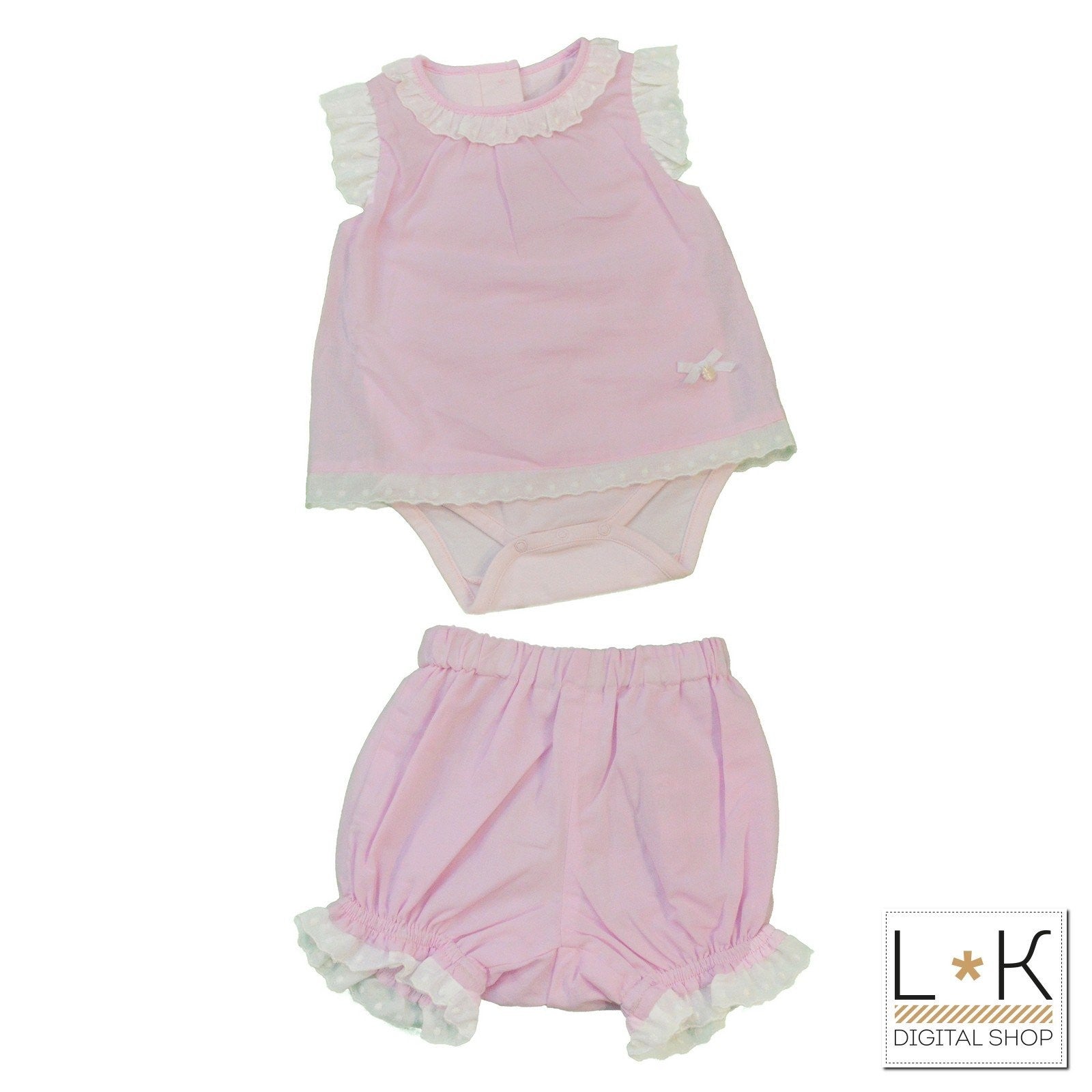 Pagliaccetto Spezzato in Filo e Cotone Neonata rosa Patachou 2233010 - PATACHOU - LuxuryKids