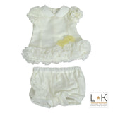 Pagliaccetto Spezzato in Organza Neonata Mon Amour 502 - MON AMOUR - LuxuryKids