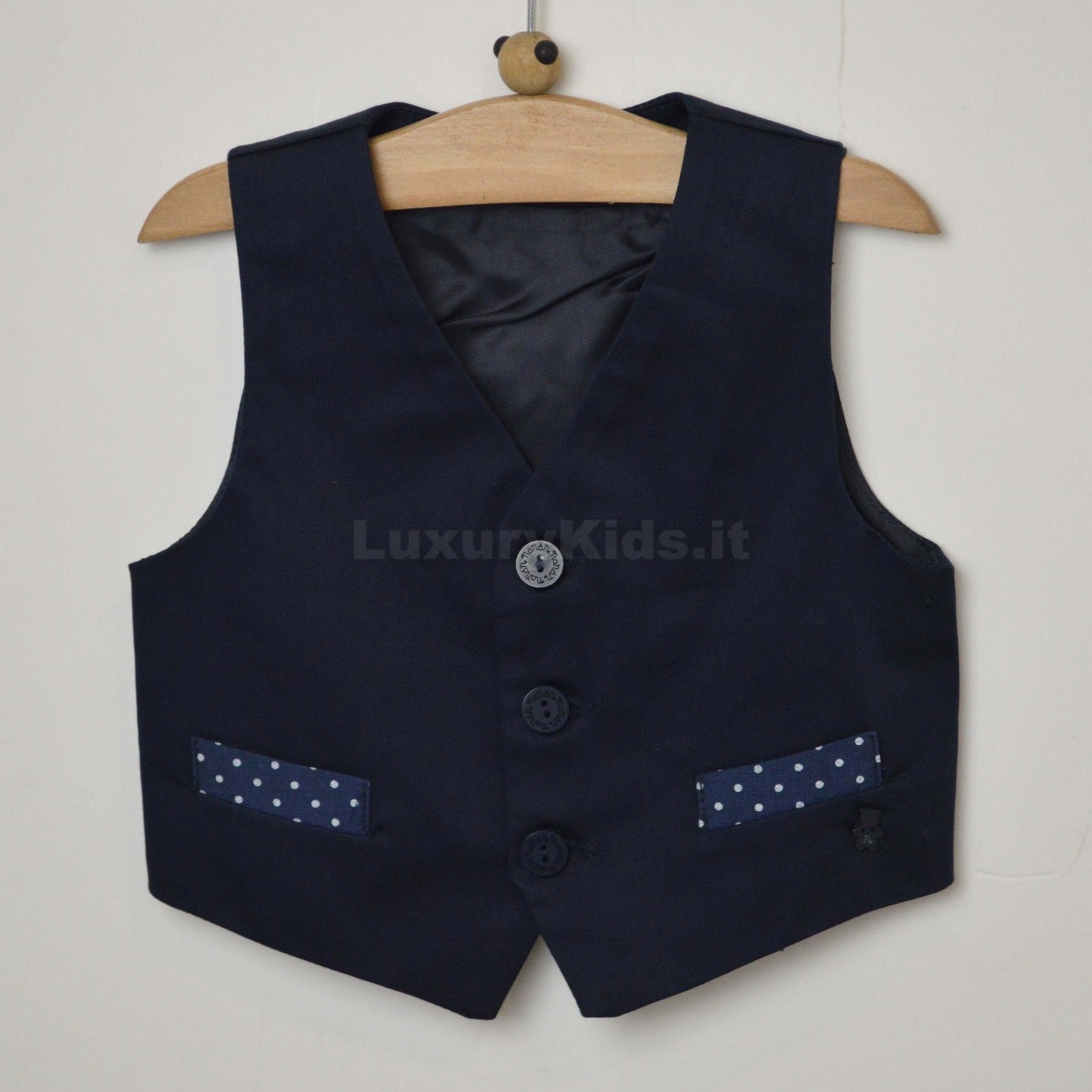 Panciotto Blu Tinta Unita In Cotone Neonato Nanan E16327306 - NANAN - LuxuryKids