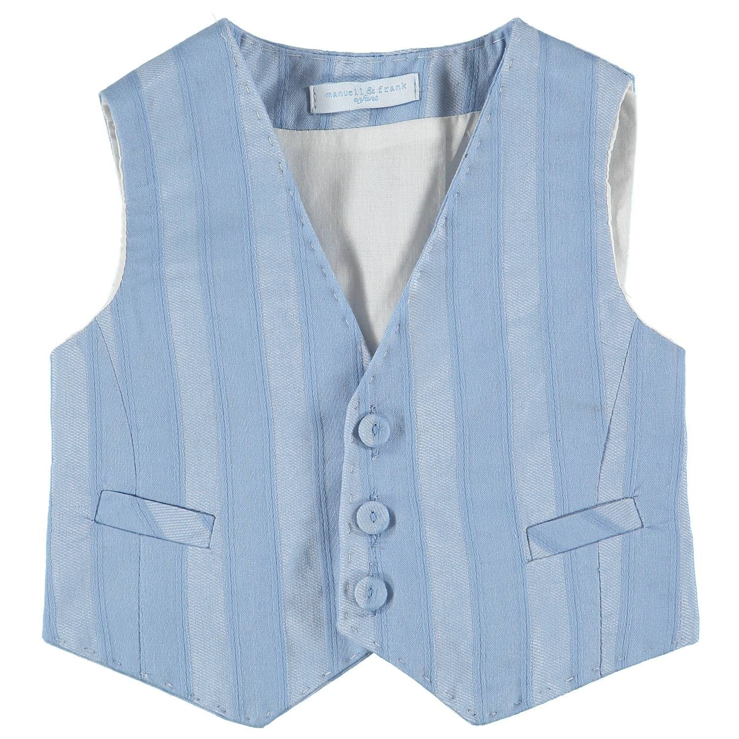 Panciotto In Cotone Azzurro Neonato MANUELL&FRANK MF5113I - MANUELL&FRANK - LuxuryKids