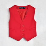 Panciotto In Cotone In Tinta Unita Rosso Neonato Manuell & Frank MF5077N - MANUELL&FRANK - LuxuryKids