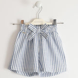 Pantaloncino In cotone a Righe Celeste-Bianco Neonato SARABANDA 2593 - SARABANDA - LuxuryKids