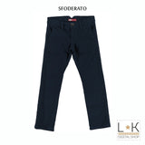 Pantalone Blu in Tinta Unita Effetto Nido D'ape Bambino Sarabanda R372 - SARABANDA - LuxuryKids
