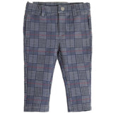 Pantalone Caldo Cotone Fantasia a Quadri Grigo Bambino MINIBANDA 1152 - SARABANDA - LuxuryKids