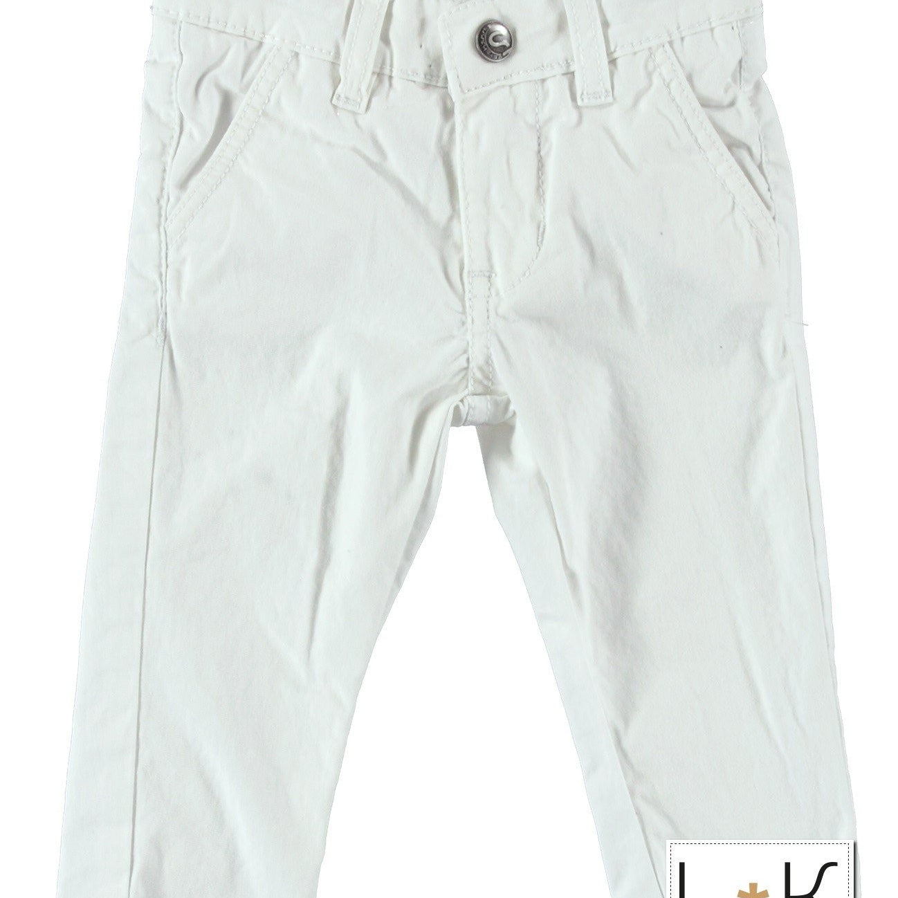 Pantalone Cotone Slim Fit  Bianco Bambino Sarabanda U150 - SARABANDA - LuxuryKids