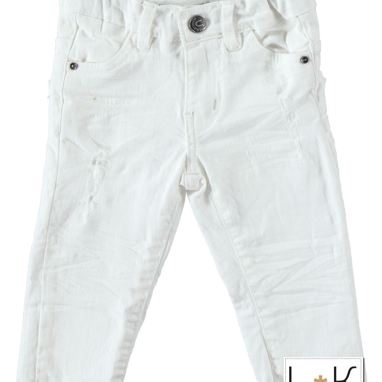 Pantalone Effetto Jeans Slim Fit  Bianco Bambino Sarabanda U156 - SARABANDA - LuxuryKids