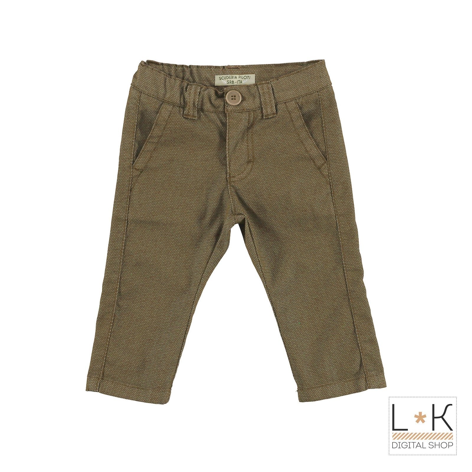 Pantalone Elegante con Micro Fantasia Tono su Tono Bambino Beige Sarabanda M117 - SARABANDA - LuxuryKids