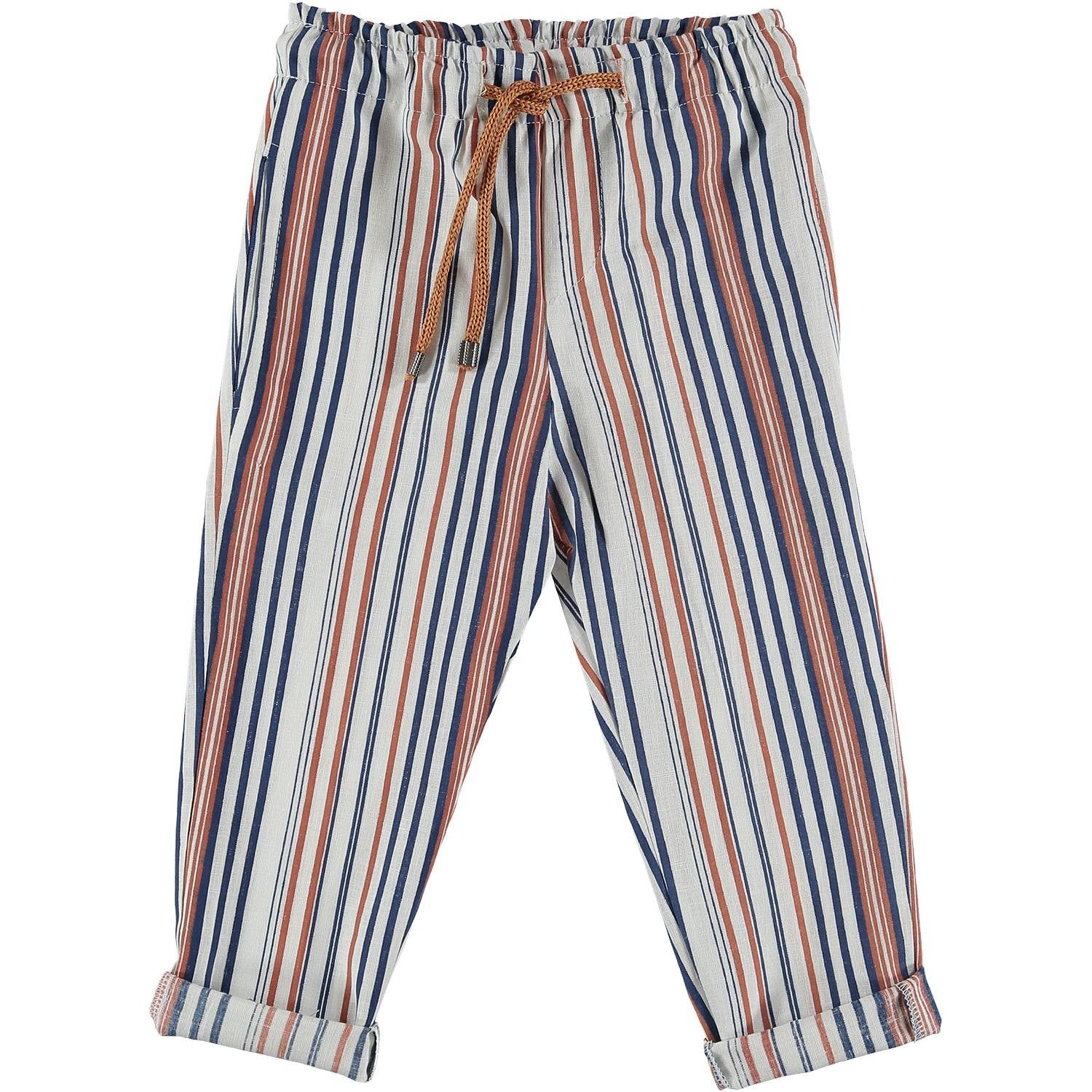 Pantalone Lungo In Misto Lino A Righe Bambino MANUELL&FRANK MF1194B - MANUELL&FRANK - LuxuryKids