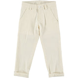 Pantalone Lungo In Misto Lino Panna Bambino MANUELL&FRANK MF1189B - MANUELL&FRANK - LuxuryKids