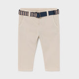 Pantalone Lungo In Piqué Beige Con Cintura Per Neonato MAYORAL 1582 - MAYORAL - LuxuryKids