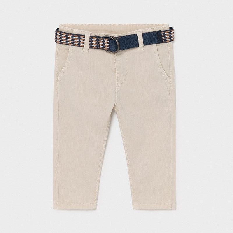 Pantalone Lungo In Piqué Beige Con Cintura Per Neonato MAYORAL 1582 - MAYORAL - LuxuryKids