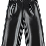 Pantalone Modello Crop In Ecopelle Nero Bambina Sarabanda K442 - SARABANDA - LuxuryKids