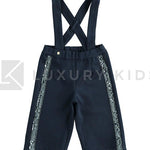 Pantalone Modello Crop In Punto Milano Con Bande In Paillettes Bambina Sarabanda K258 - SARABANDA - LuxuryKids
