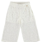 Pantalone Palazzo In pizzo Bianco Bambina Sarabanda W444 - SARABANDA - LuxuryKids