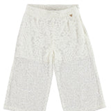 Pantalone Palazzo In pizzo Bianco Bambina Sarabanda W444 - SARABANDA - LuxuryKids