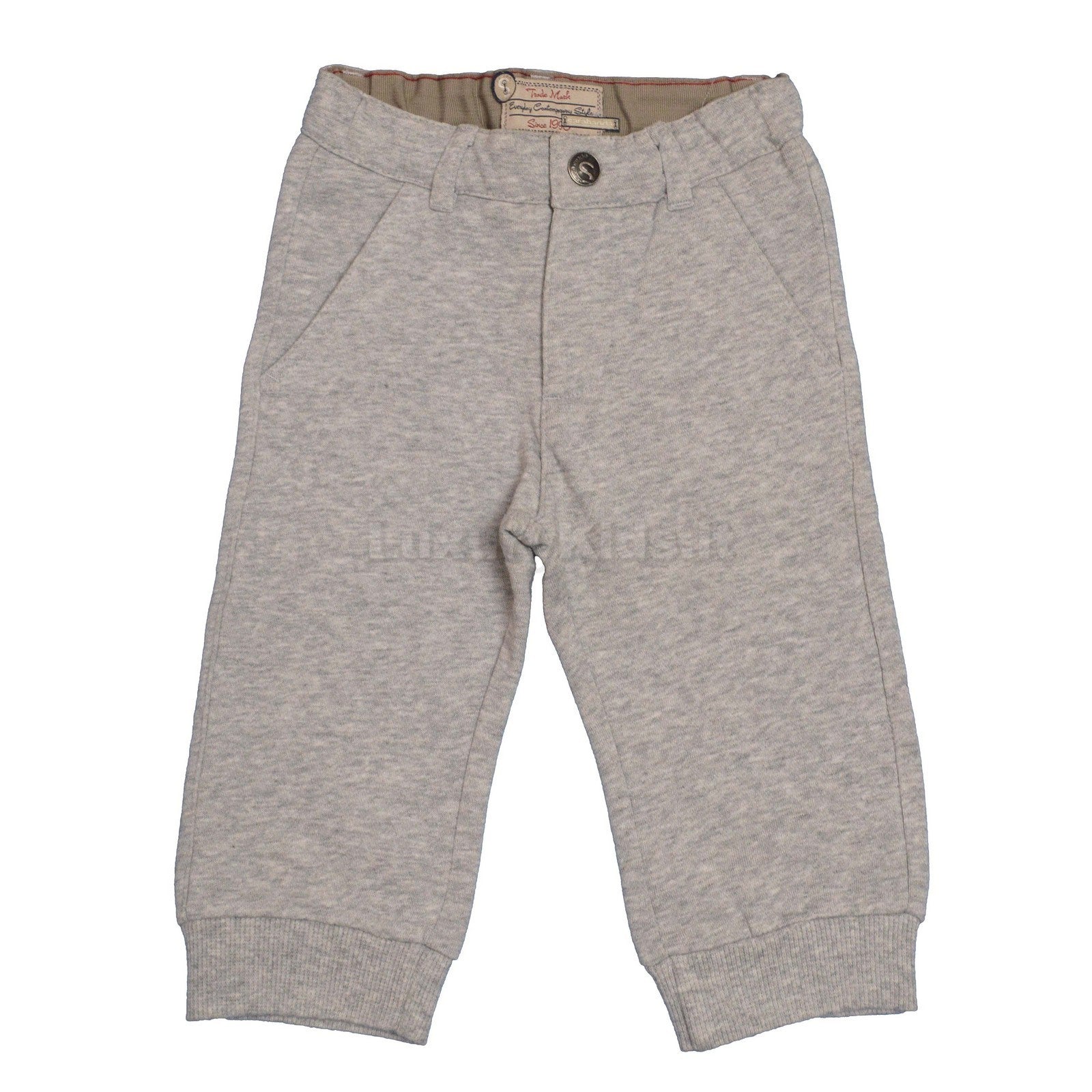 Pantalone Tuta Con Polsini Grigio in Tinta Unita Neonato Sarabanda D152 - SARABANDA - LuxuryKids