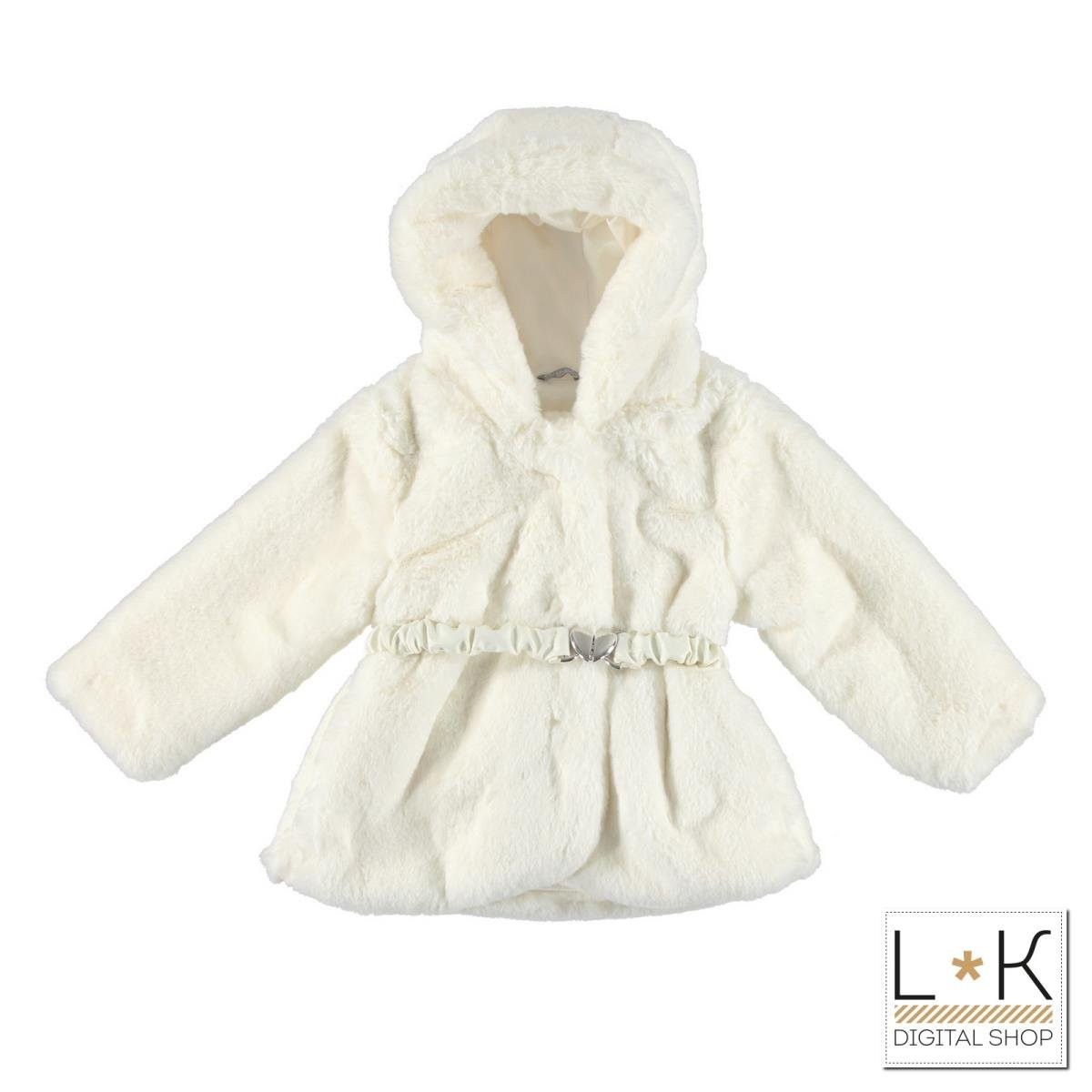 Pellicciotto con Cappuccio Ecologico Neonata Panna Sarabanda T266 - SARABANDA - LuxuryKids