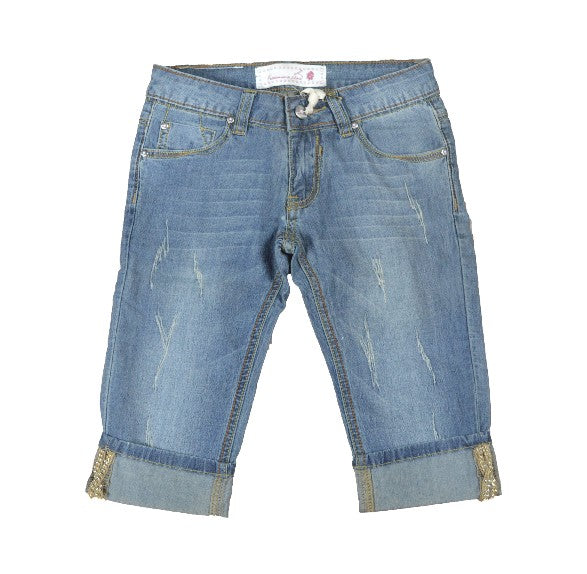 Pinocchietto di Jeans in Cotone Bambina Denim Fracomina FM12SSG534 - FRACOMINA - LuxuryKids