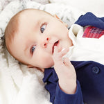 Polo in Caldo Cotone Bianco Neonato Minibanda R639 - MINIBANDA - LuxuryKids