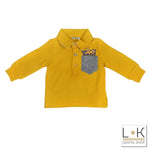 Polo in Caldo Cotone Giallo Senape Neonato Sarabanda T130 - SARABANDA - LuxuryKids