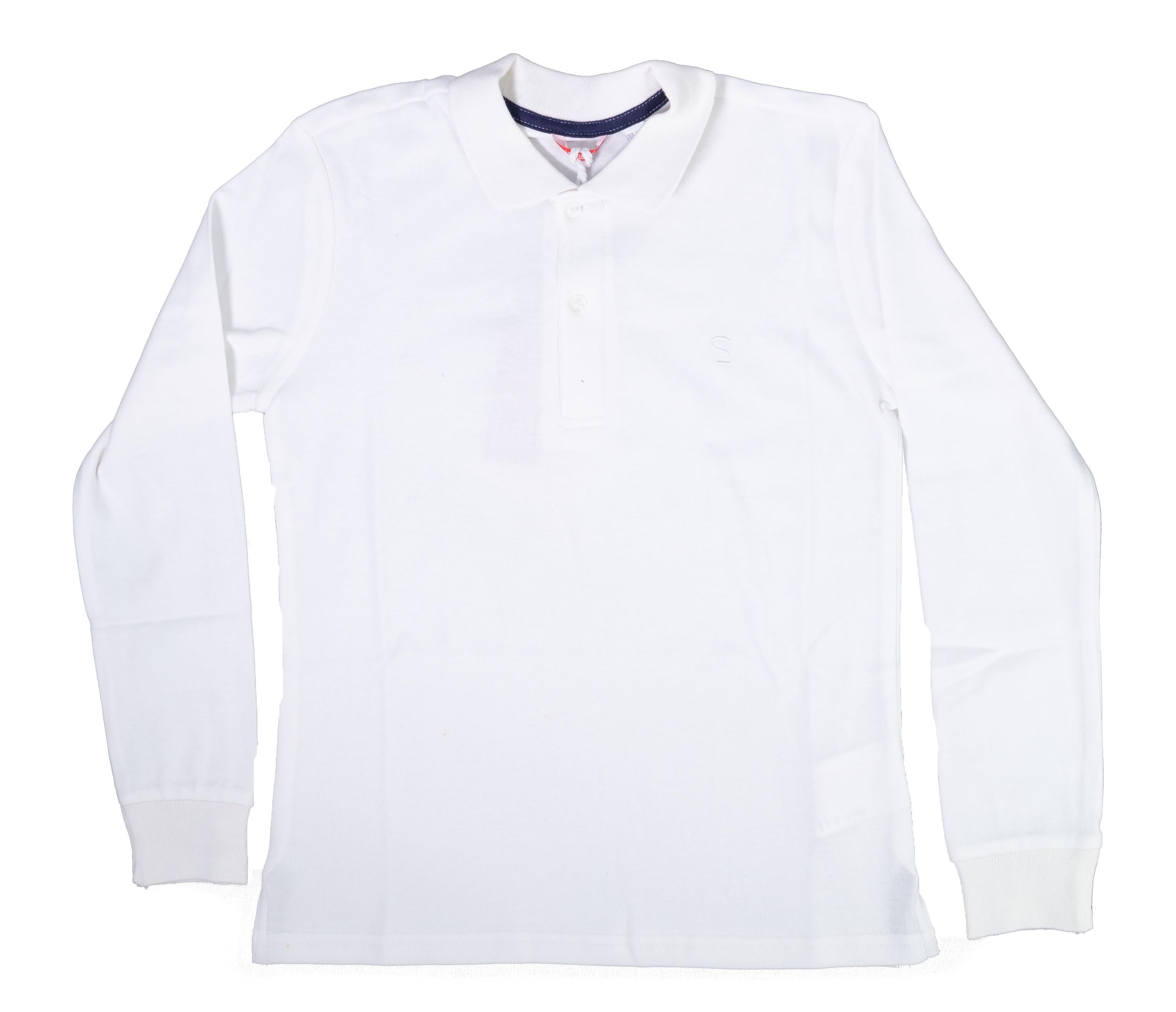 Polo in Cotone Bianco in Tinta Unita Bambino Sarabanda R822 - SARABANDA - LuxuryKids