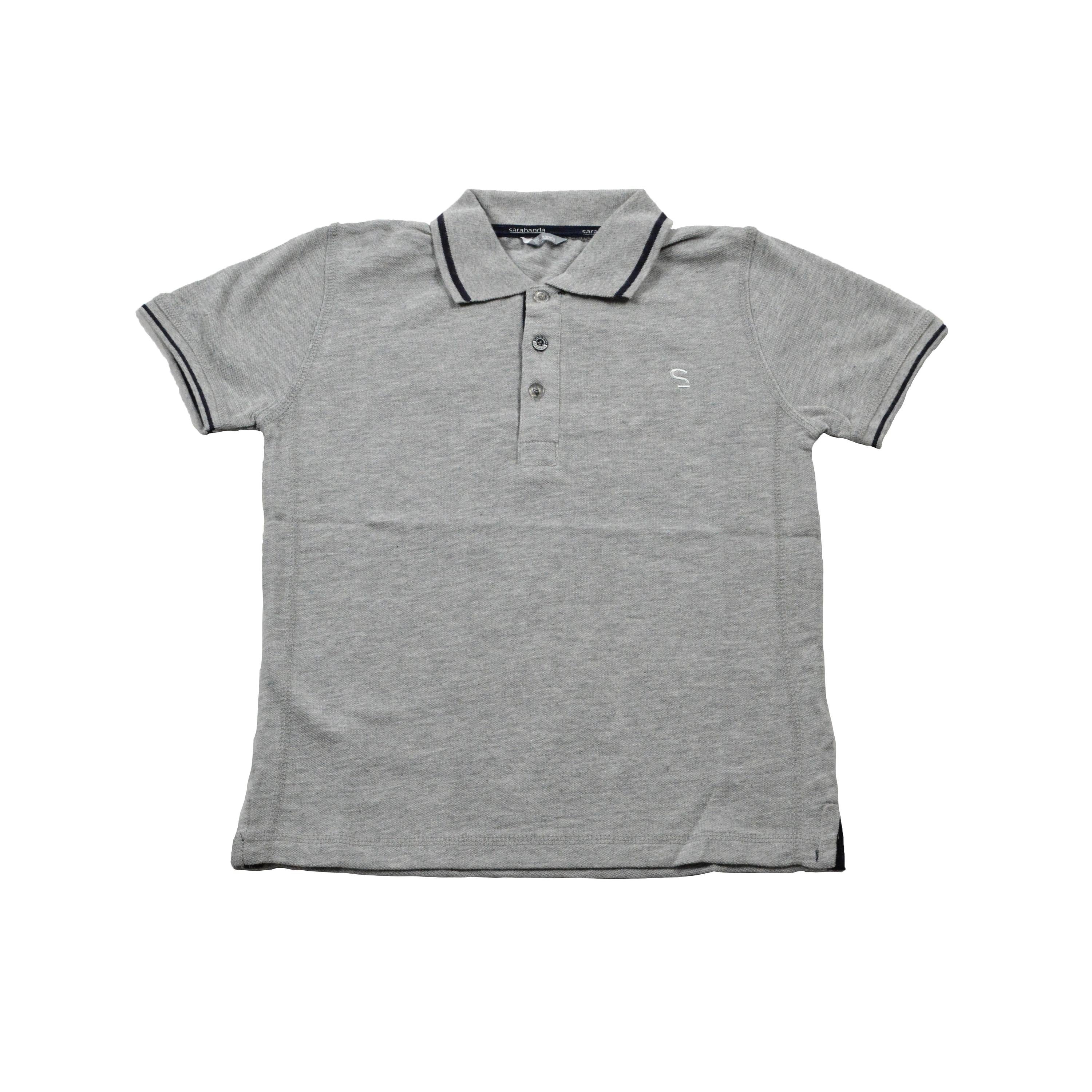 Polo in Cotone Grigio in Tinta Unita Bambino Sarabanda E801 - SARABANDA - LuxuryKids