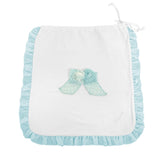 Sacco in Cotone Neonata con Rouches Bianco-Celeste Ninnaoh E16SAC2 - NINNAOH - LuxuryKids